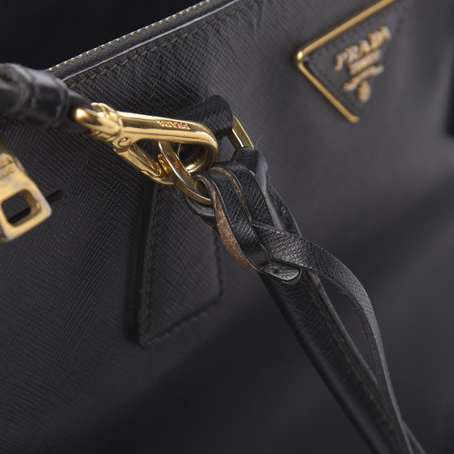 Prada Saffiano Medium Galleria Double Zip Tote Black 7 of 15