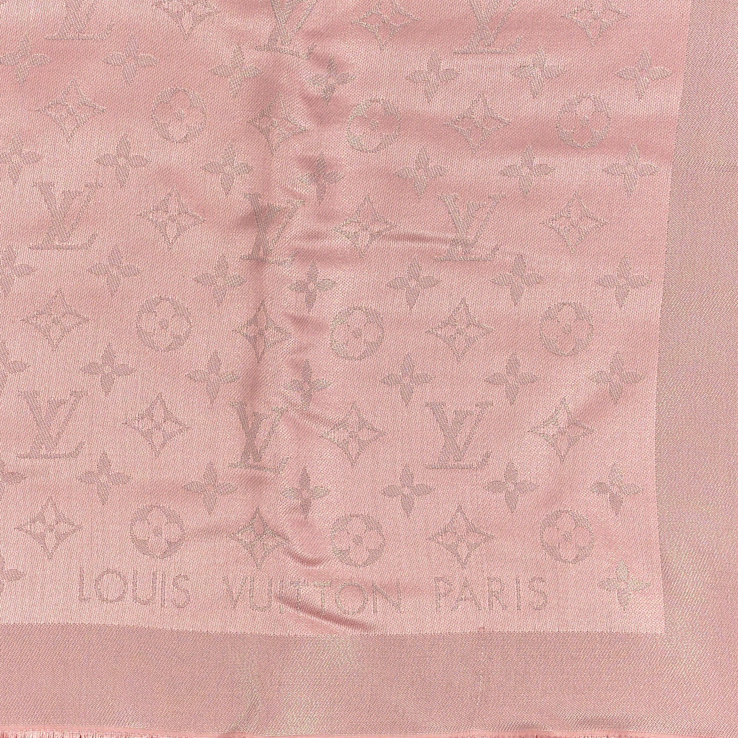 Silk Lurex Wool Monogram Shine Shawl Rose Velours
