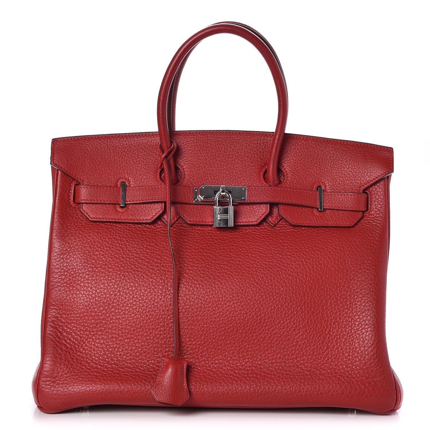 Hermes Taurillon Clemence Birkin 35 Rouge Casaque 1 of 33