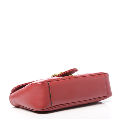 Gucci Calfskin Matelasse Small GG Marmont Shoulder Bag Hibiscus Red 4 of 12