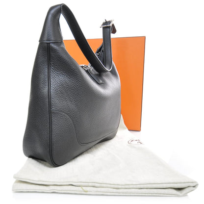 Hermes Taurillon Clemence Trim II 31cm Hobo Black 2 of 10