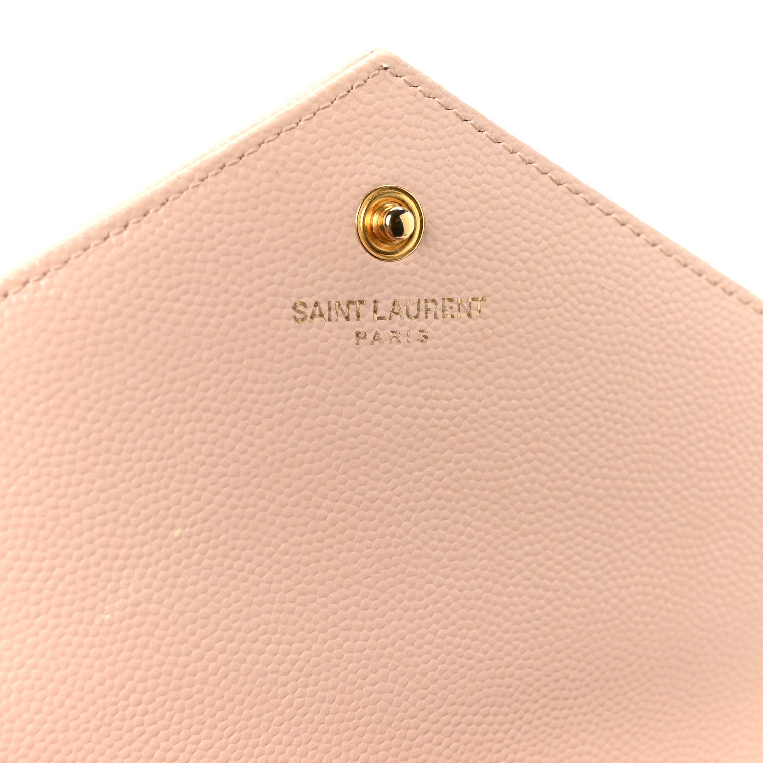 Saint Laurent Grain De Poudre Matelasse Chevron Monogram Chain Wallet Pale Pink 6 of 11