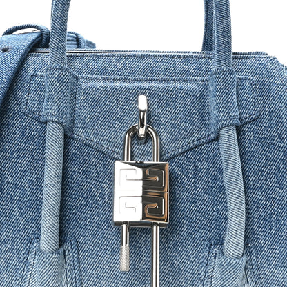 Givenchy Denim Mini Lock Antigona Shoulder Bag Blue 8 of 10