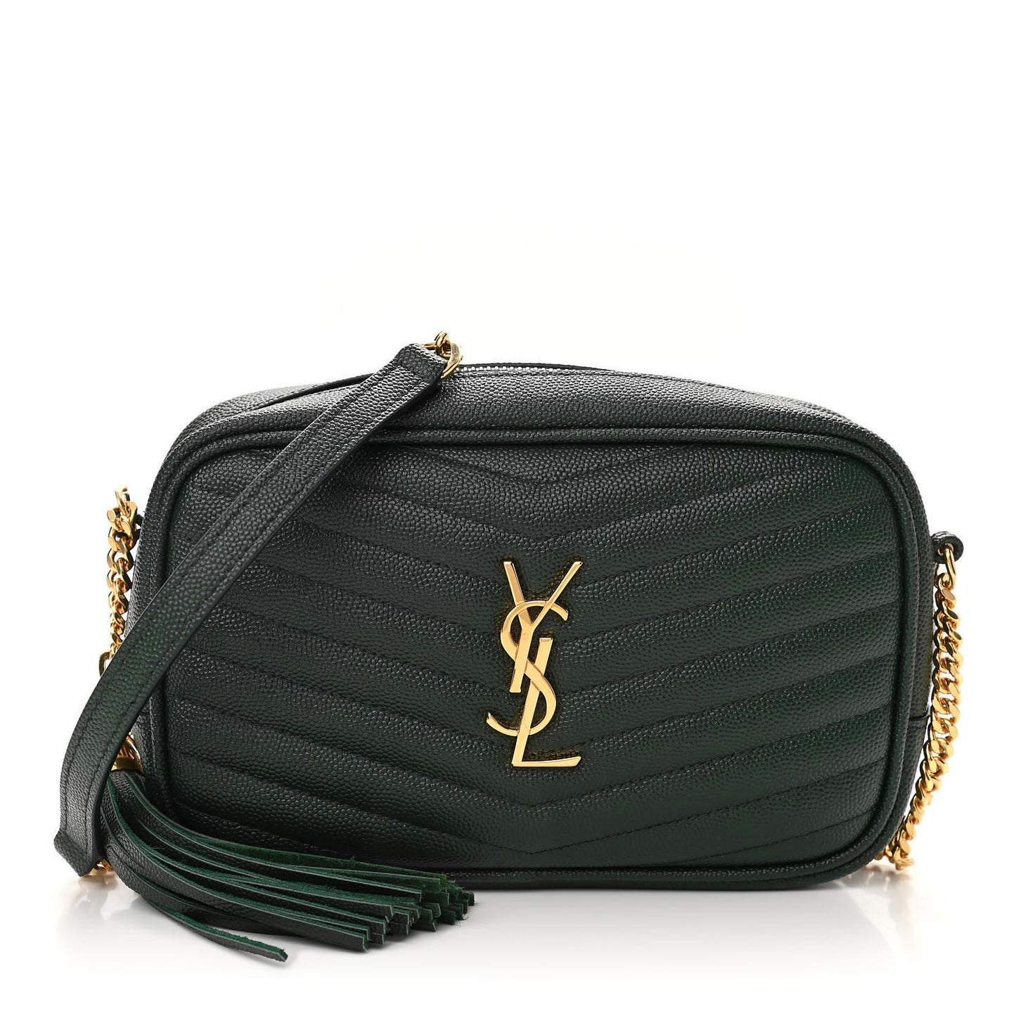 Grain De Poudre Matelasse Monogram Mini Lou Camera Bag New Vert Fonce