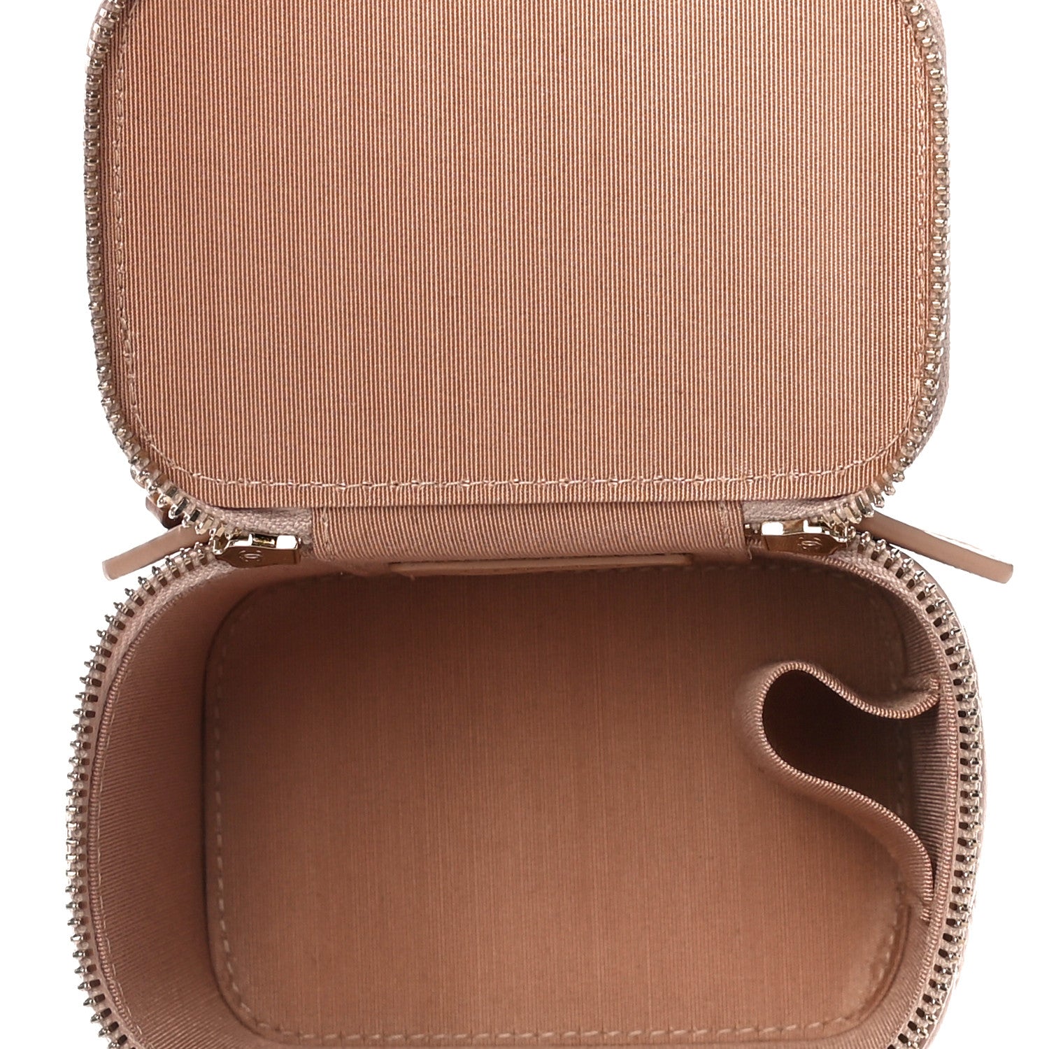 Chanel Lambskin Quilted Top Handle Mini Vanity Case With Chain Beige 5 of 11