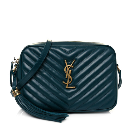 Saint Laurent Calfskin Matelasse Monogram Lou Camera Bag Sea Turquoise 1 of 12