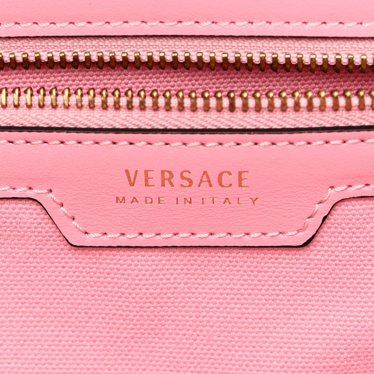 Versace Canvas Suppler Calfskin Cabas GV Signature Tote Pink 6 of 9