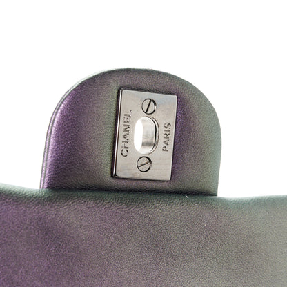 Chanel Iridescent Lambskin Quilted Mini Square Flap Dark Purple 7 of 11