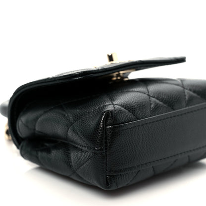 Chanel Caviar Quilted Nano Coco Handle Clutch With Chain Black 10 of 12