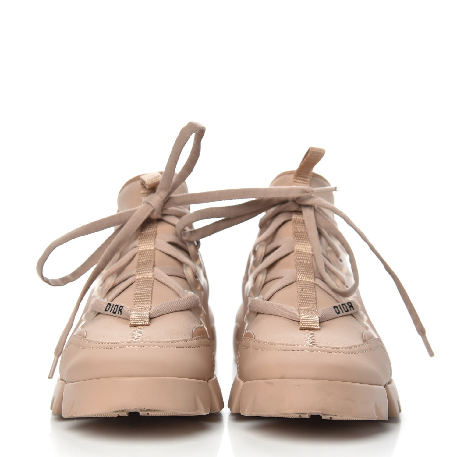Christian Dior Neoprene Rubber Womens D-Connect Sneakers 35 Nude 2 of 7