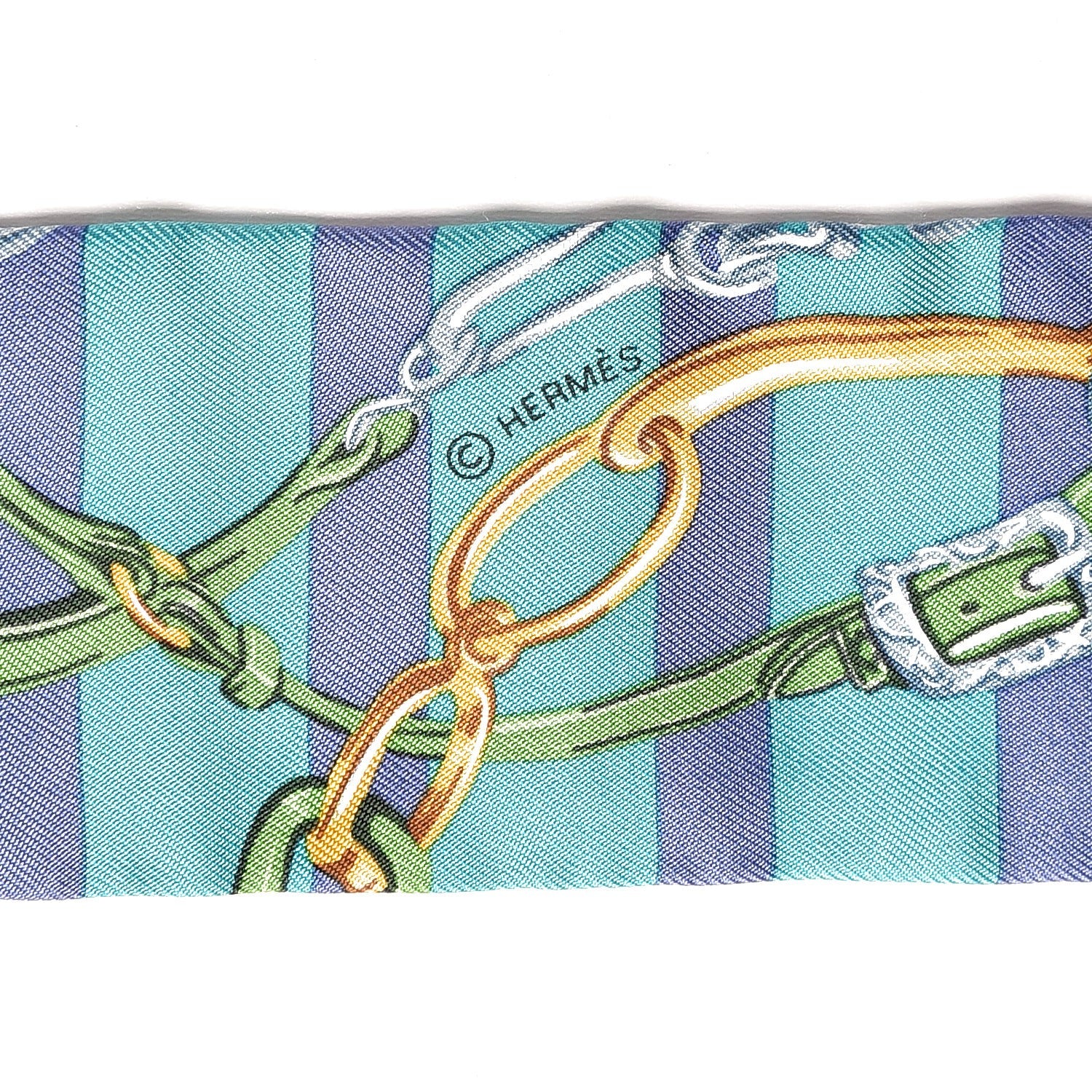 Hermes Silk Brides de Gala Bayaderes Twilly Turquoise Indigo Vert 5 of 5