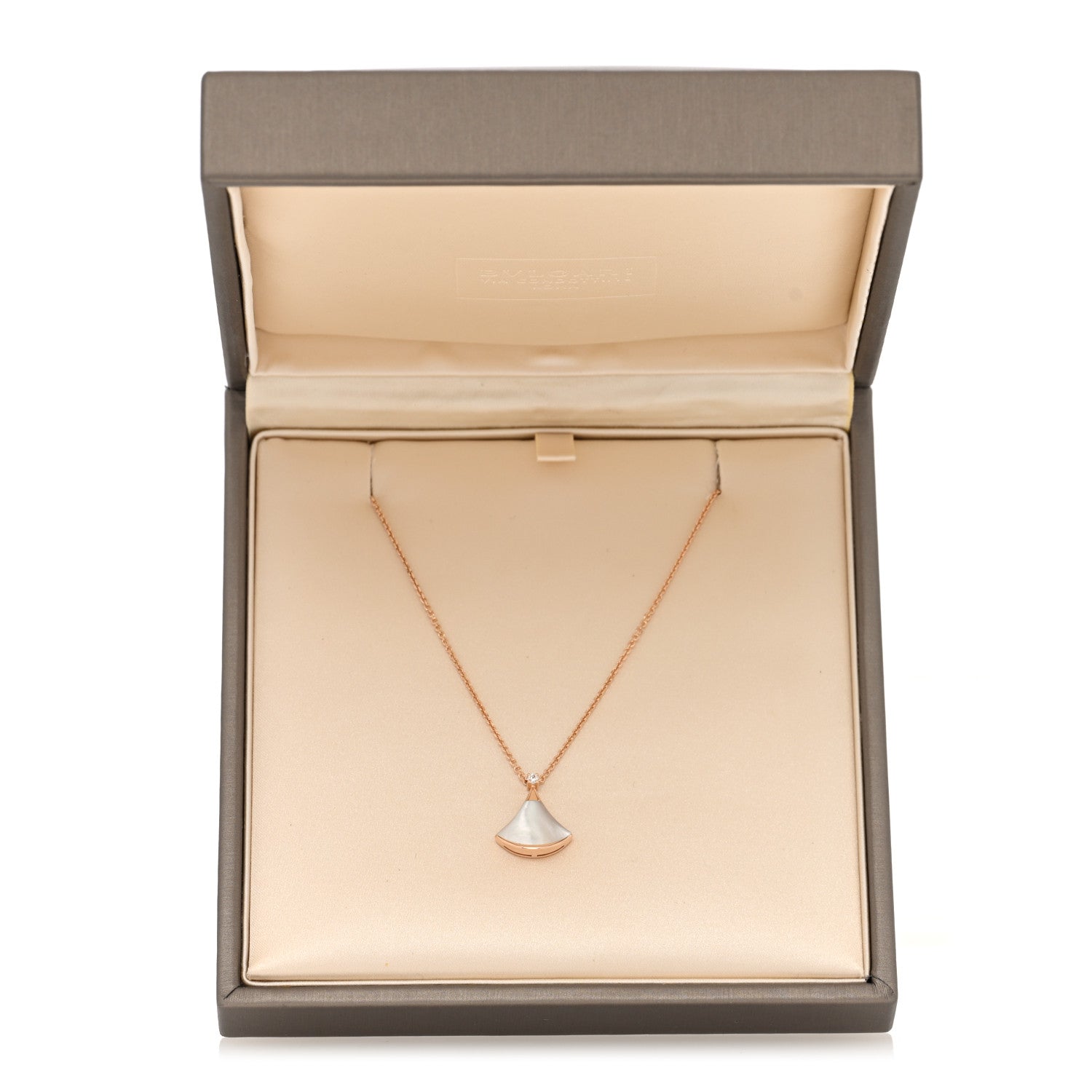 Bulgari 18K Rose Gold Diamond Mother of Pearl Small Divas' Dream Pendant Necklace 5 of 5