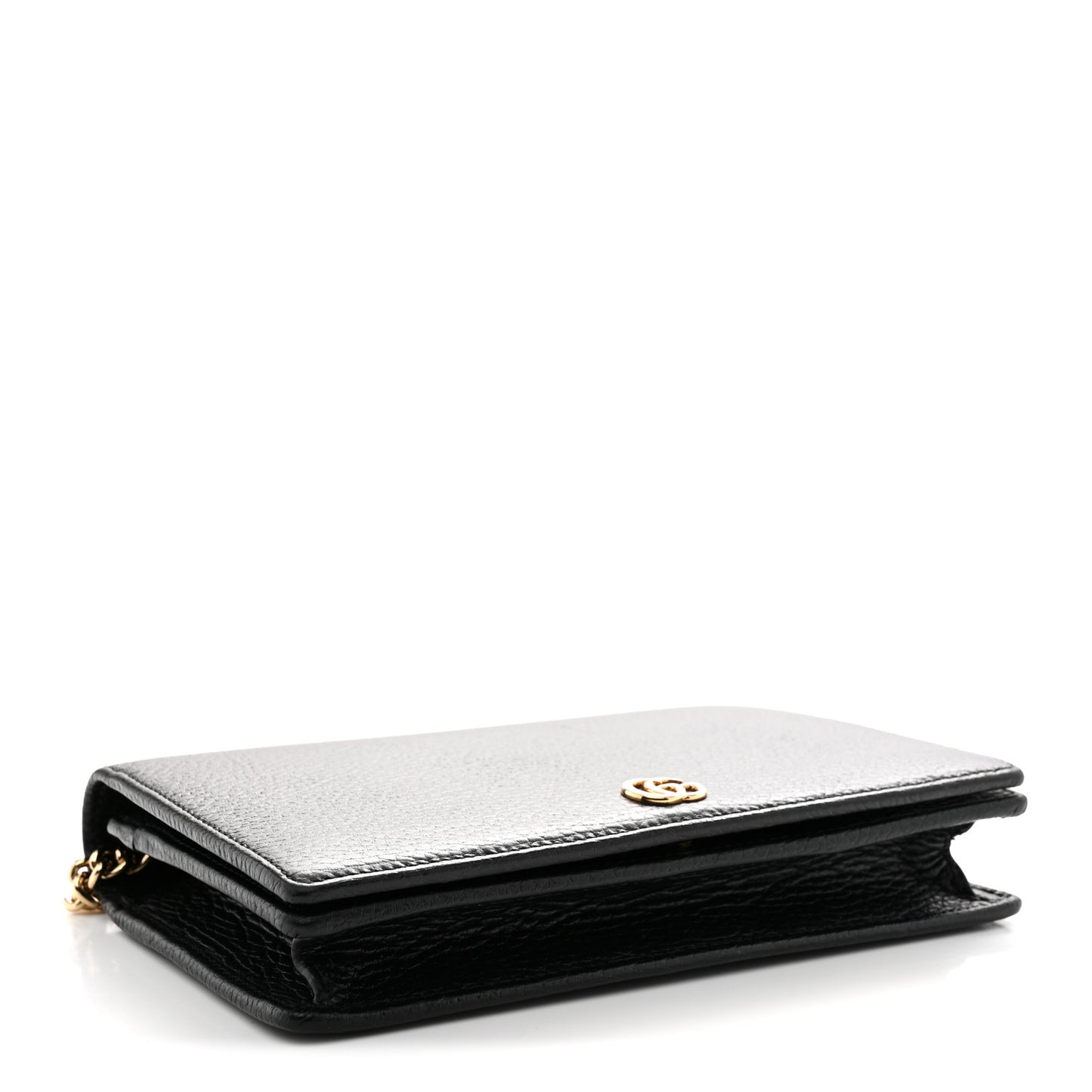 Calfskin Mini GG Marmont Chain Wallet Black