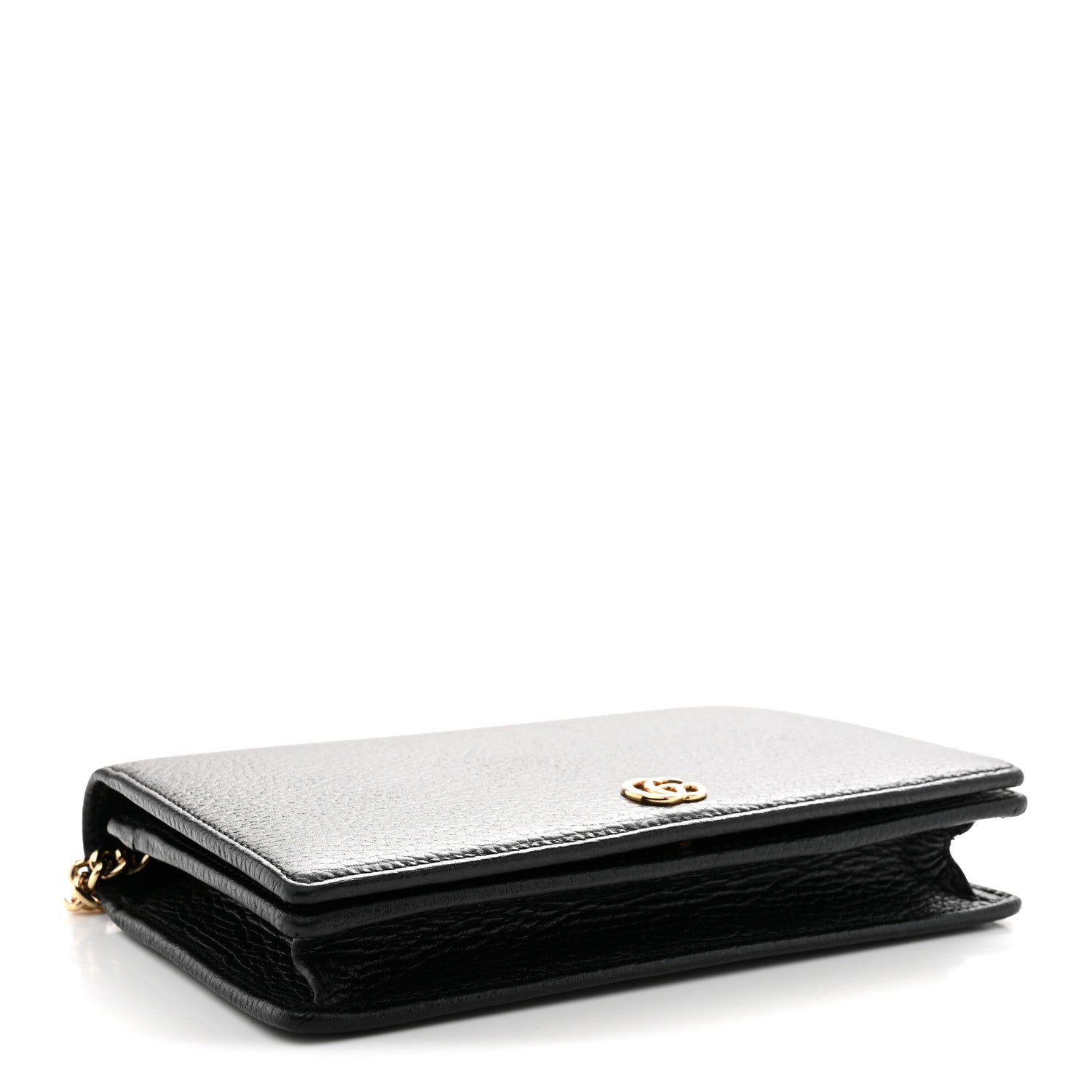 Gucci Calfskin Mini GG Marmont Chain Wallet Black 4 of 11