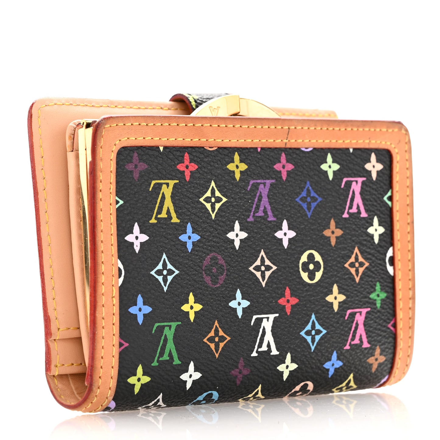 Monogram Multicolor French Purse Wallet Black