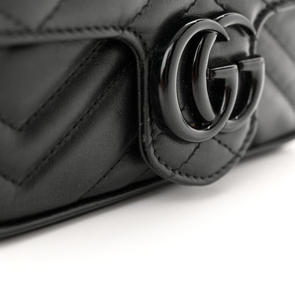 Gucci Calfskin Matelasse Monochrome GG Marmont Chain Belt Bag Black 13 of 13