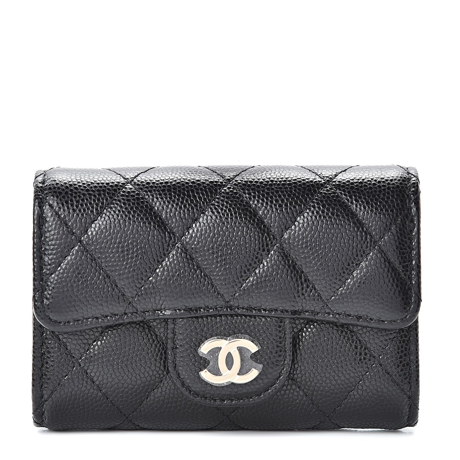 Chanel Caviar Quilted Classic 4 Key Holder Wallet Black 1 of 10