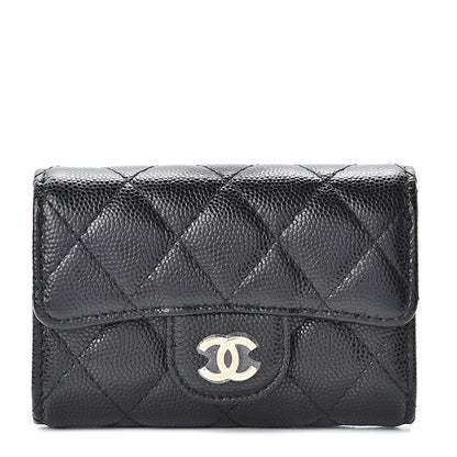 Chanel Caviar Quilted Classic 4 Key Holder Wallet Black 1 of 10