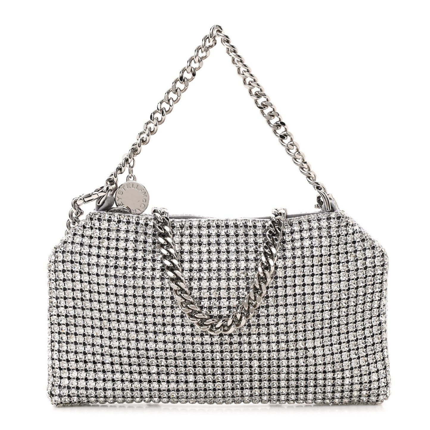 Mesh Crystal Falabella Shoulder Bag Silver