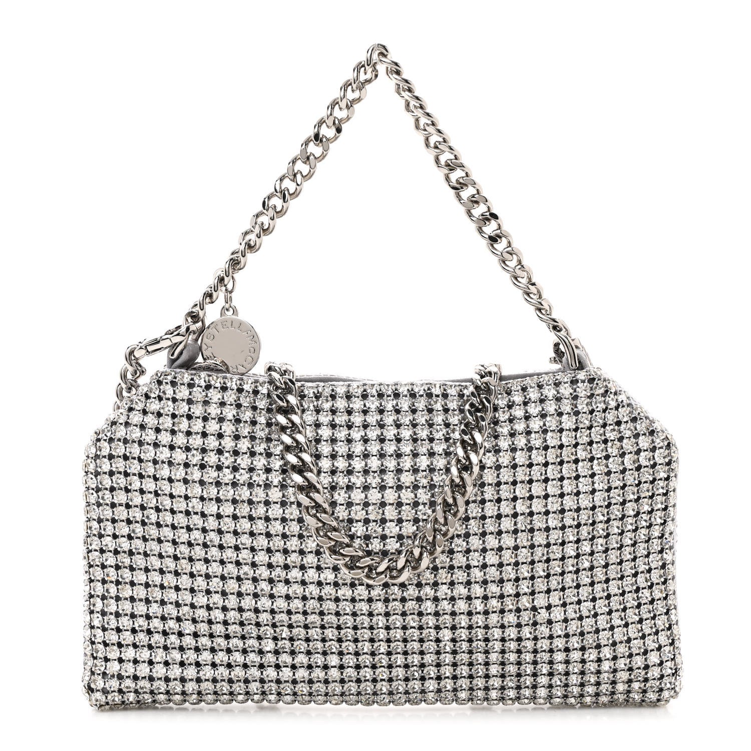 Stella McCartney Mesh Crystal Falabella Shoulder Bag Silver 1 of 10