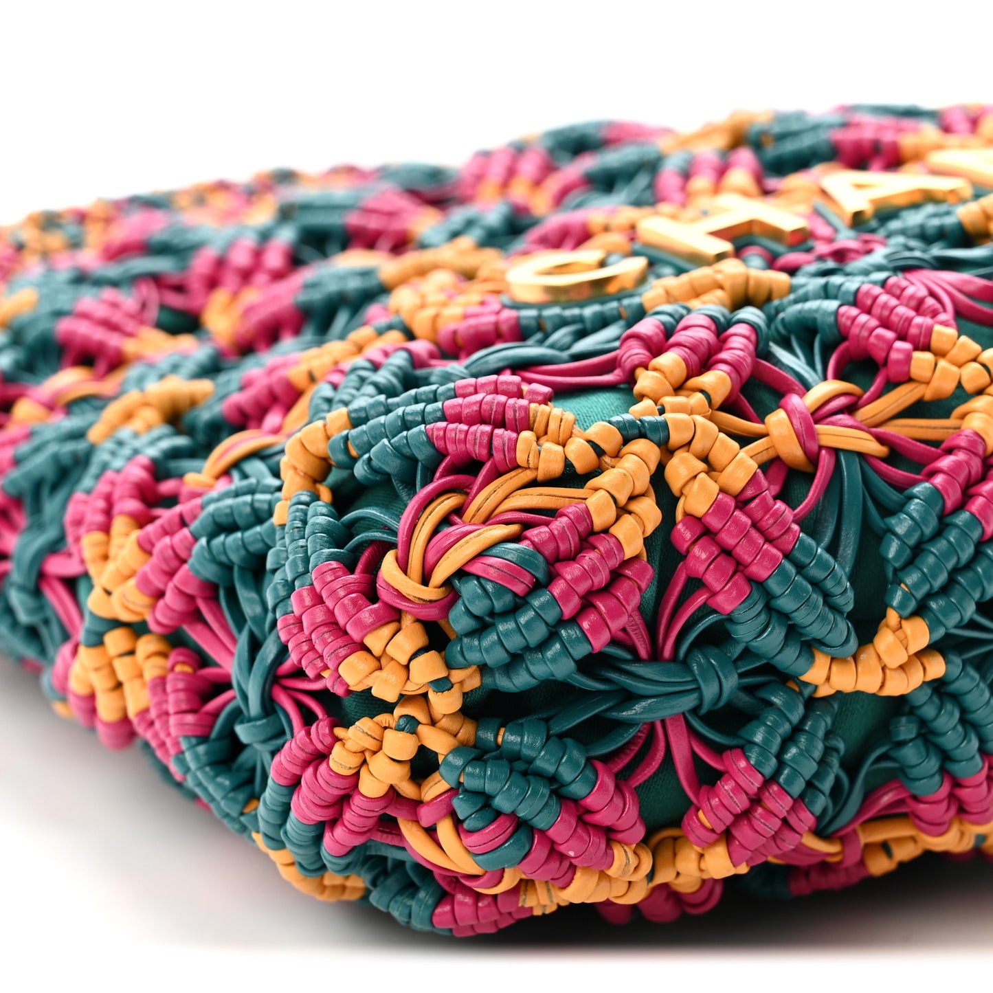 Calfskin Macrame Mini Chanel 22 Green Purple Yellow