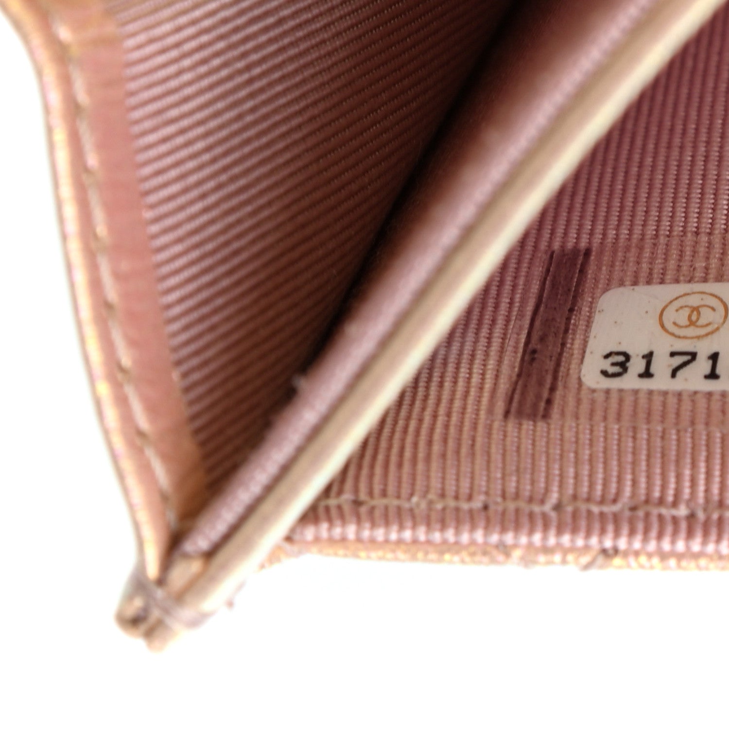 Chanel Iridescent Calfskin Quilted Flap Card Holder Wallet Pink 8 of 8