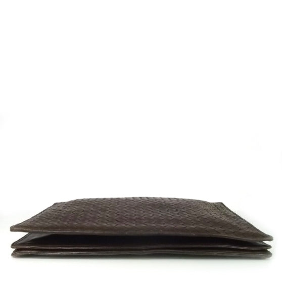 Bottega Veneta Vintage Woven Leather Portfolio Ebano 4 of 7