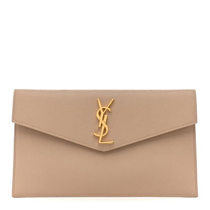 Saint Laurent Grain De Poudre Uptown Pouch Dark Beige 1 of 13