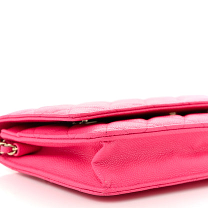 Chanel Caviar Quilted Wallet on Chain WOC Fuchsia 10 of 12