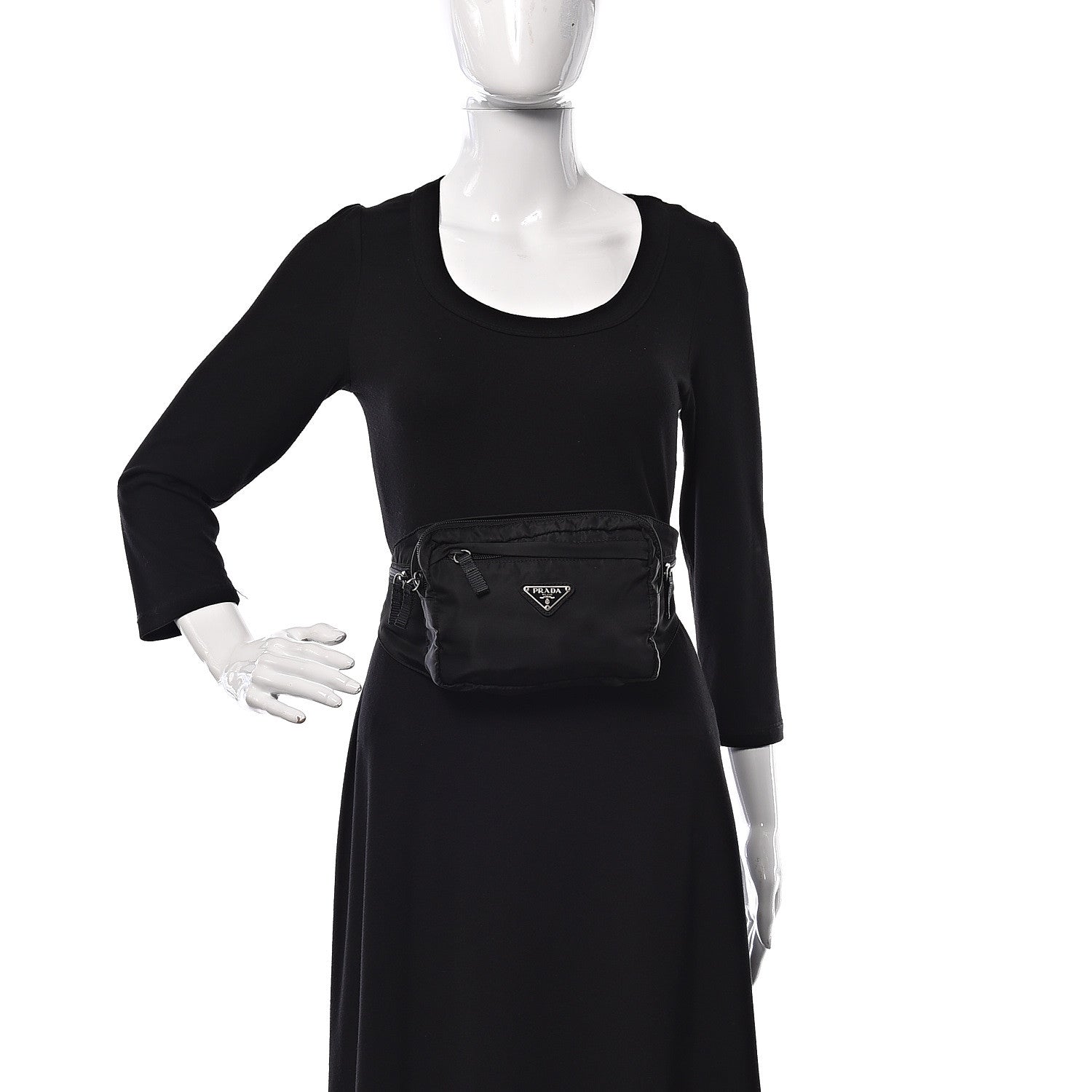 Prada Tessuto Nylon Belt Bag Black 2 of 8