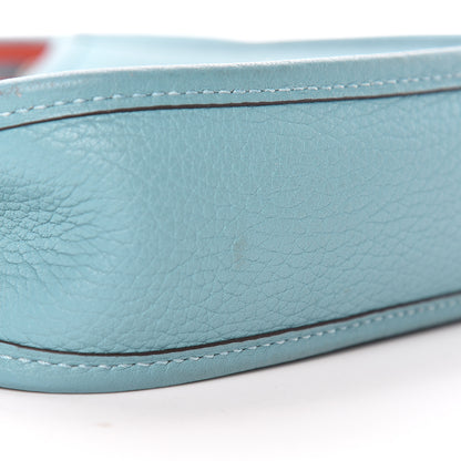 Hermes Taurillon Clemence Evelyne TPM Bleu Saint Cyr Orange Poppy 16 of 18