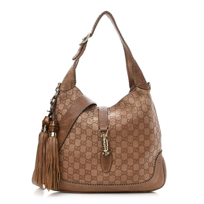 Gucci Guccissima Old Libeccio Medium New Jackie Hobo Old Naturale 1 of 11