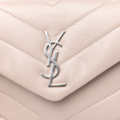 Saint Laurent Calfskin Y Quilted Monogram Toy Loulou Crossbody Bag Marble Pink 9 of 10