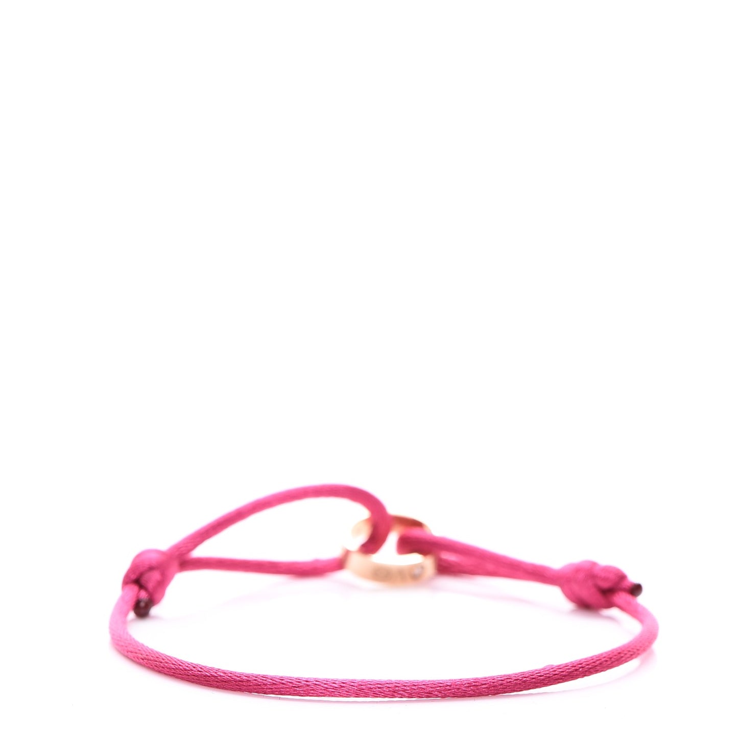 18K Pink Gold Diamond Charity LOVE Adjustable Cord Bracelet Pink