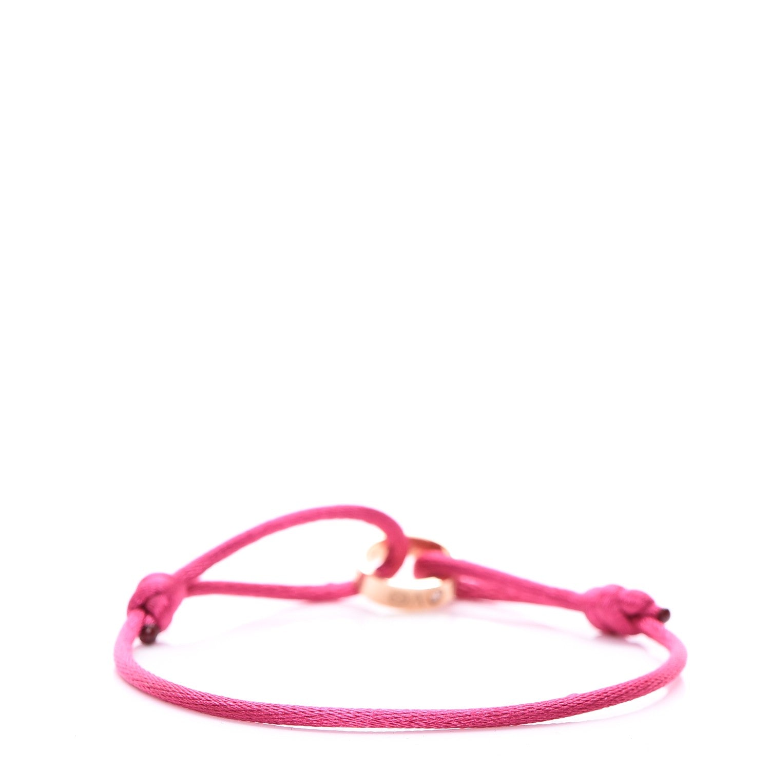 Cartier 18K Pink Gold Diamond Charity LOVE Adjustable Cord Bracelet Pink 3 of 7