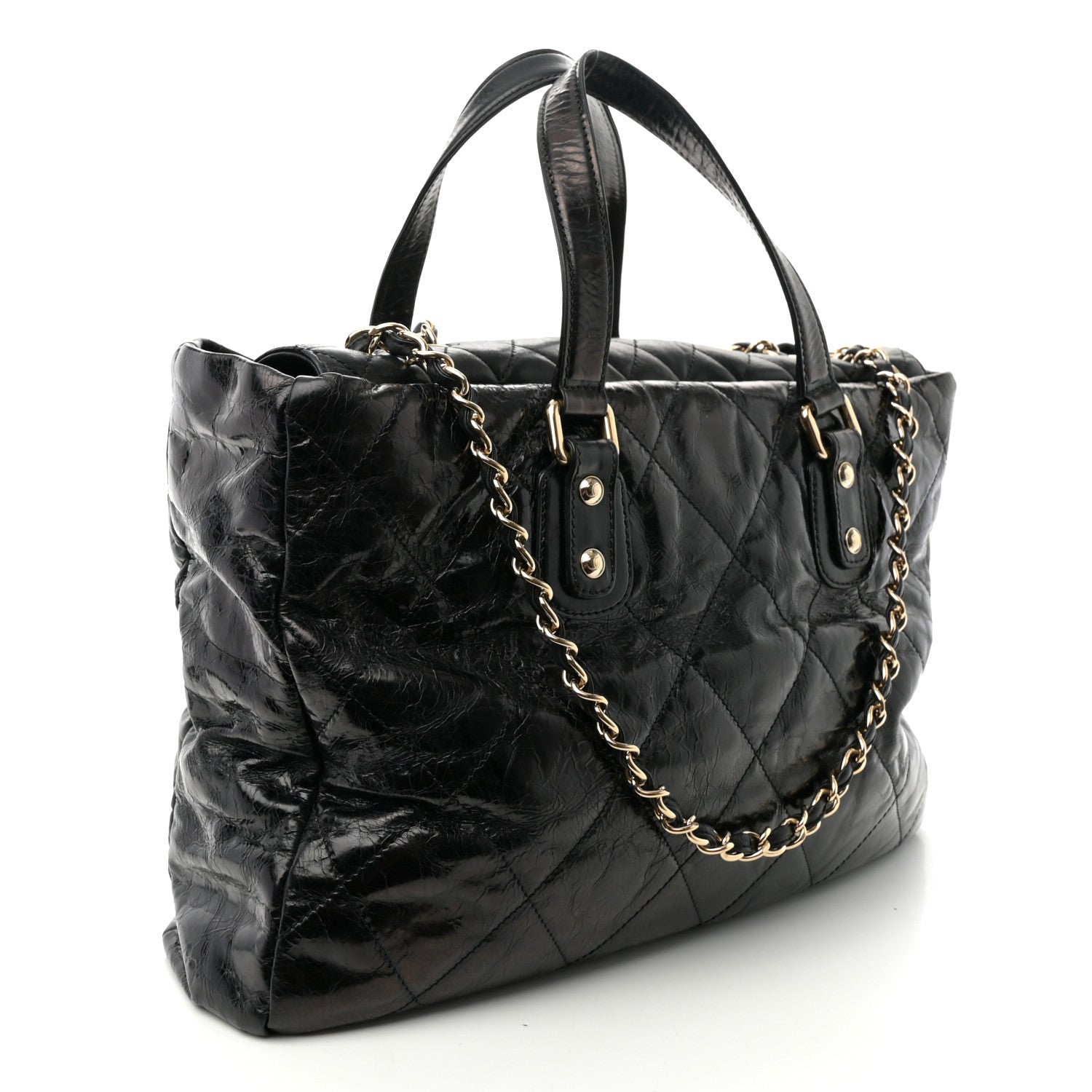 Chanel Glazed Calfskin Large Portobello Tote Black 3 of 11