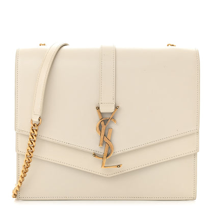 Saint Laurent Smooth Calfskin Monogram Medium Sulpice Shoulder Bag Light Natural 1 of 16