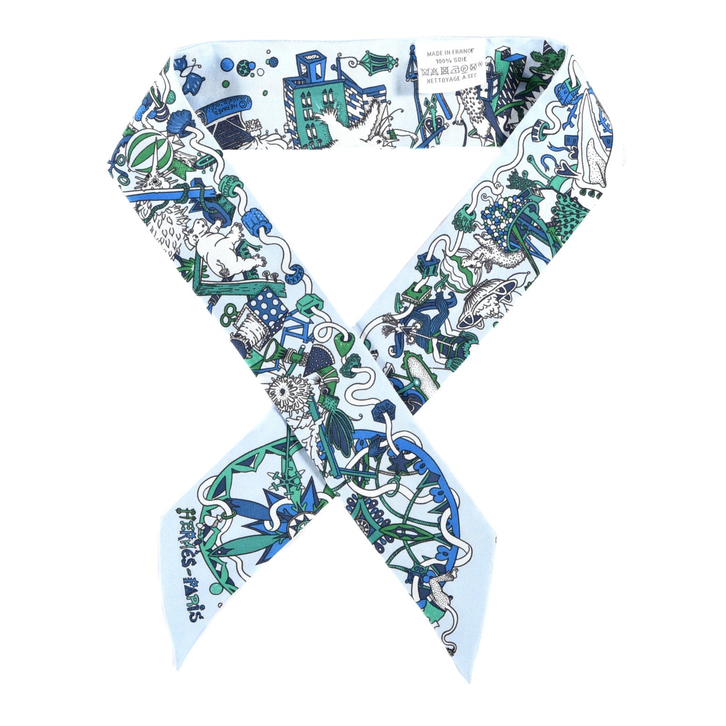 Silk La Folle Parade Twilly Bleu Ciel Vert Cobalt