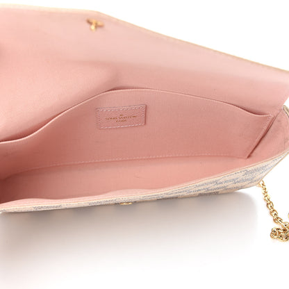 Louis Vuitton Damier Azur Pochette Felicie Chain Wallet Rose Ballerine 5 of 11