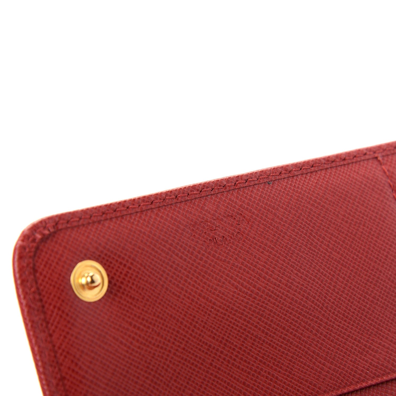 Prada Saffiano Metal Continental Flap Wallet Fuoco 6 of 6