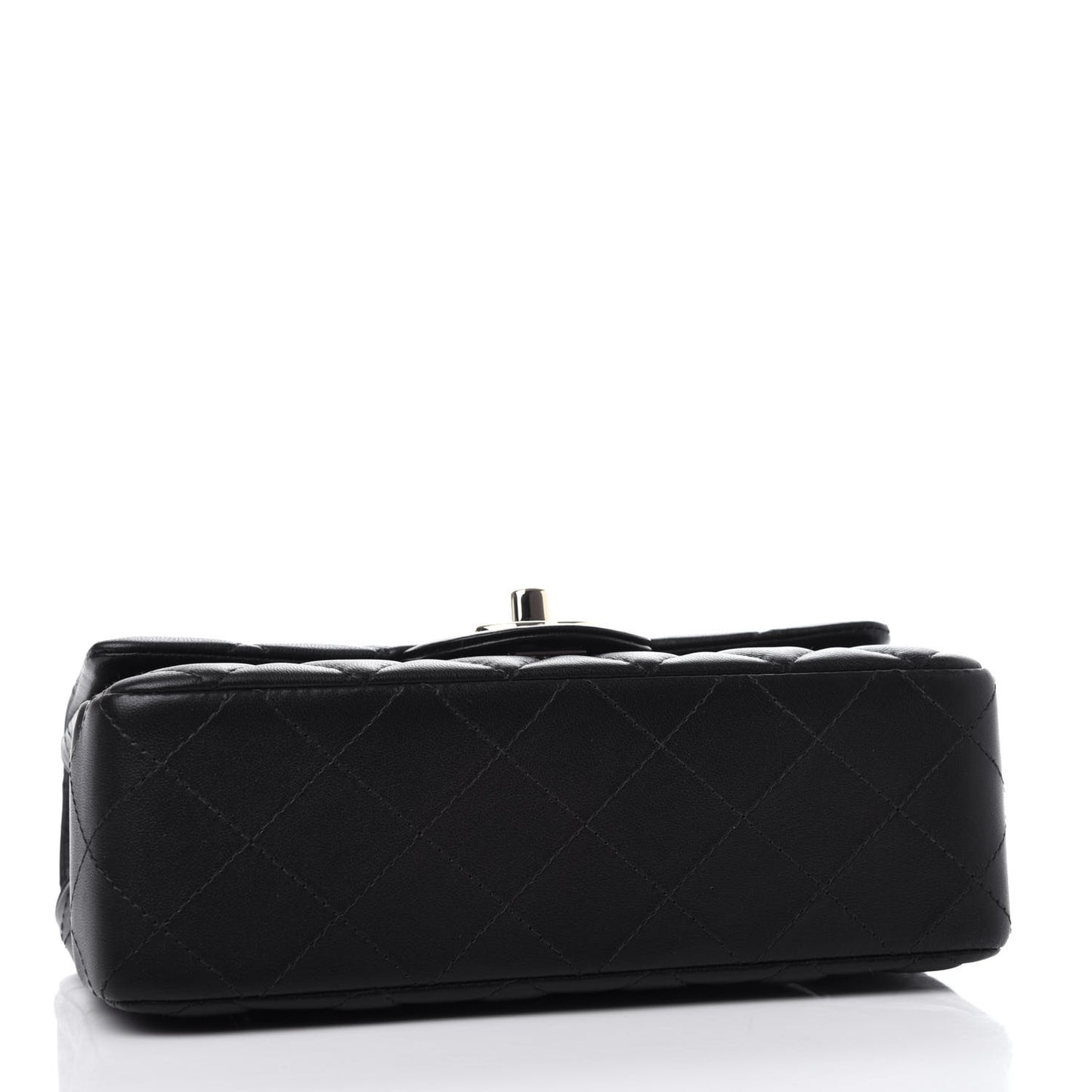 Lambskin Quilted Mini Rectangular Flap Black