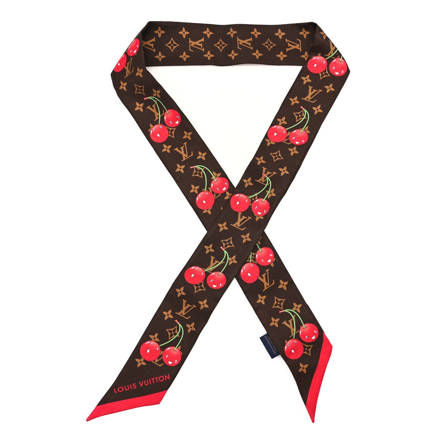 Louis Vuitton LV X TM Silk Monogram Cerises Bandeau Brown 1 of 3