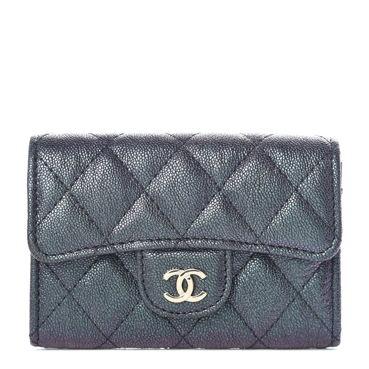 Chanel Iridescent Caviar Quilted Flap Card Holder Black 1 of 9