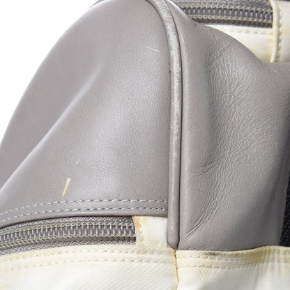 Chanel Nylon Calfskin CC Backpack White Gray 19 of 25