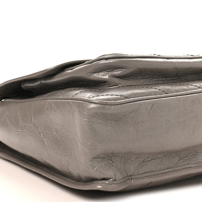 Saint Laurent Crinkled Calfskin Matelasse Monogram Large Niki Chain Satchel Fog 9 of 10