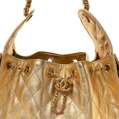 Chanel Metallic Caviar Quilted Small Chanel 25 Handbag Gold 8 of 11