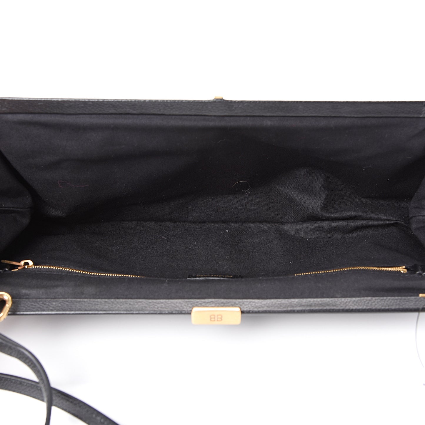 Grained Calfskin Logo XL Cloud Clutch Black