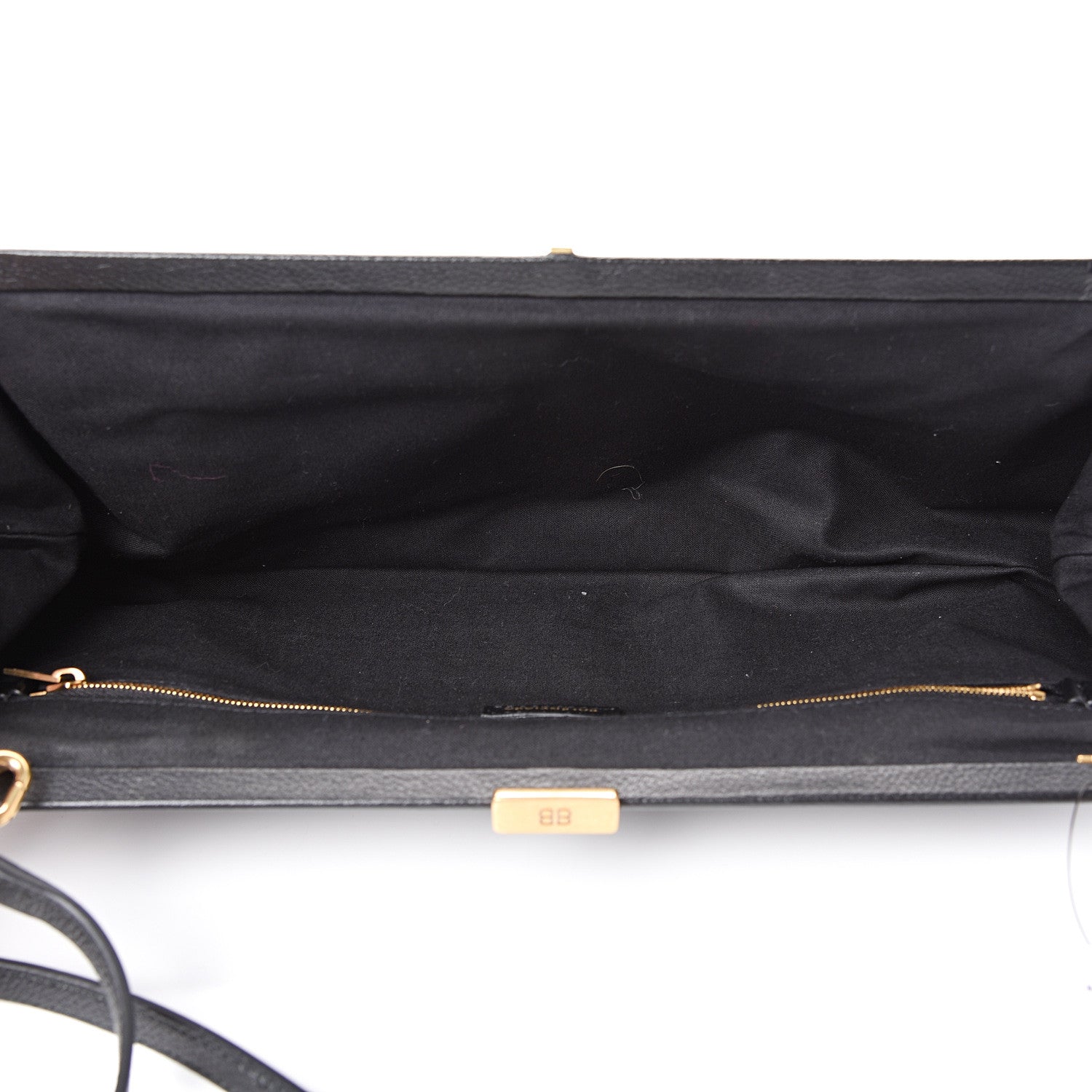 Balenciaga Grained Calfskin Logo XL Cloud Clutch Black 4 of 9