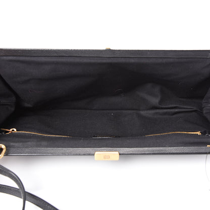 Balenciaga Grained Calfskin Logo XL Cloud Clutch Black 4 of 9