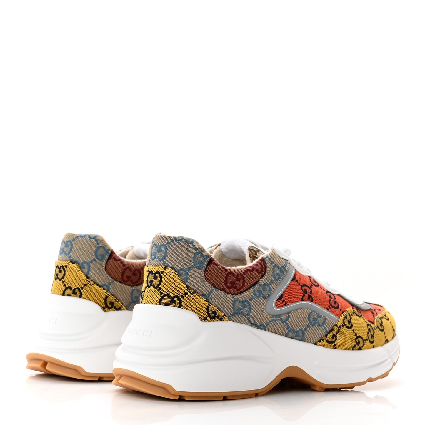 Monogram Multicolor Demetra Mens Rhyton Sneakers 8.5 Yellow Blue Great White Tabasco